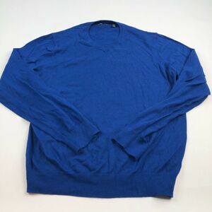 Izod XL Blue Cotton Acrylic Wool Mens Pullover V-Neck Sweater